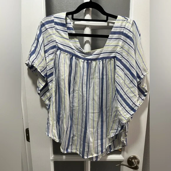 BEACH LUNCH LOUNGE Striped Kimono-Sleeve Top - Picture 2 of 8